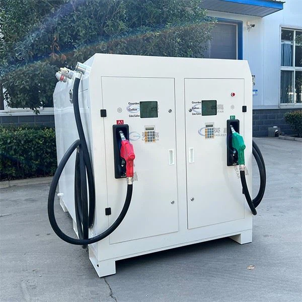 Mini gasolinera de doble manguera
